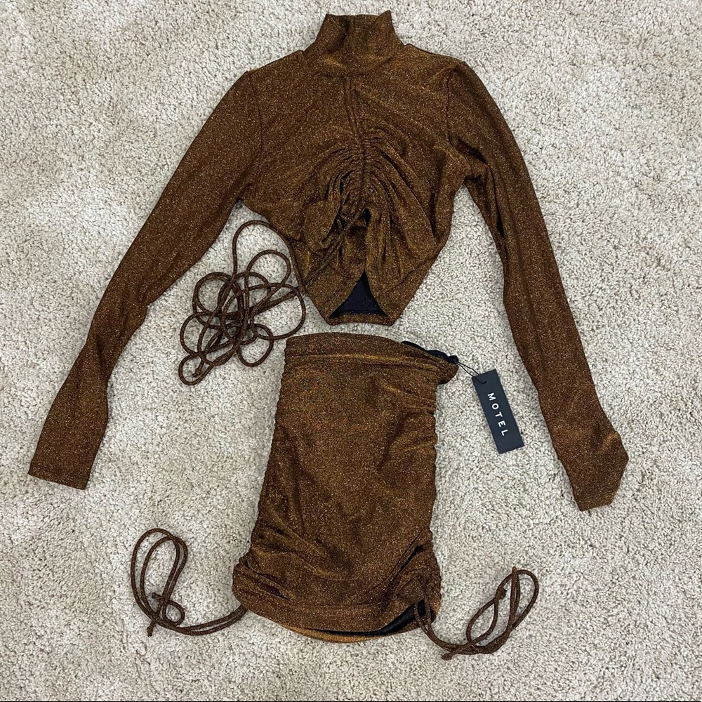 Motel Rocks Brown Two-Piece Set - Picture 5 of 6